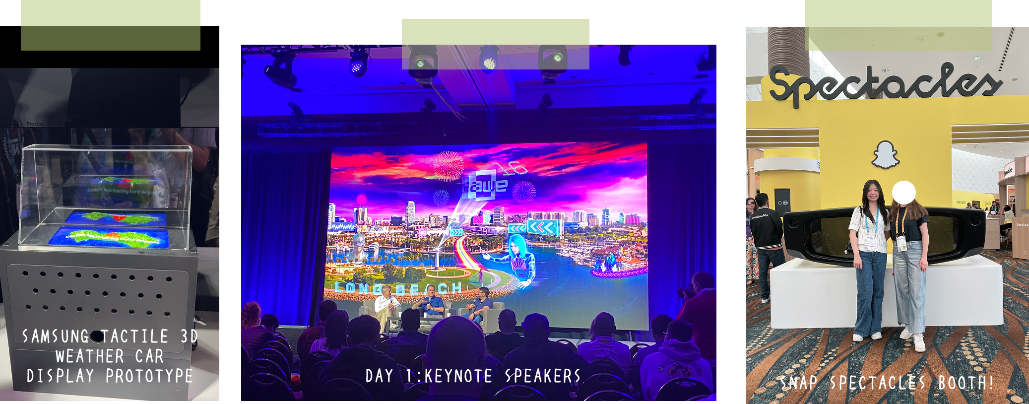 AWE USA 2025 photos of Samsung prototype, keynote speakers, and Snap Spectacles Booth