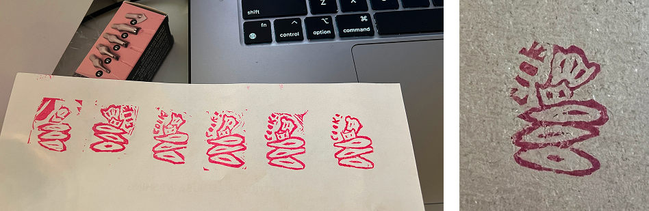 Six attempts at carving a custom cook club stamp