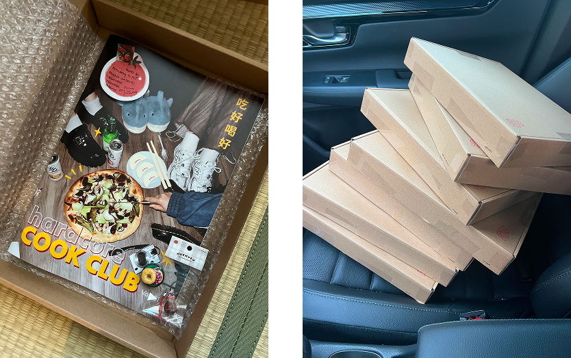 Completed cook club package containing the magazine and handmade extras