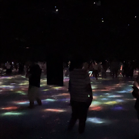 Interactive water exhibit at TeamLab Borderless