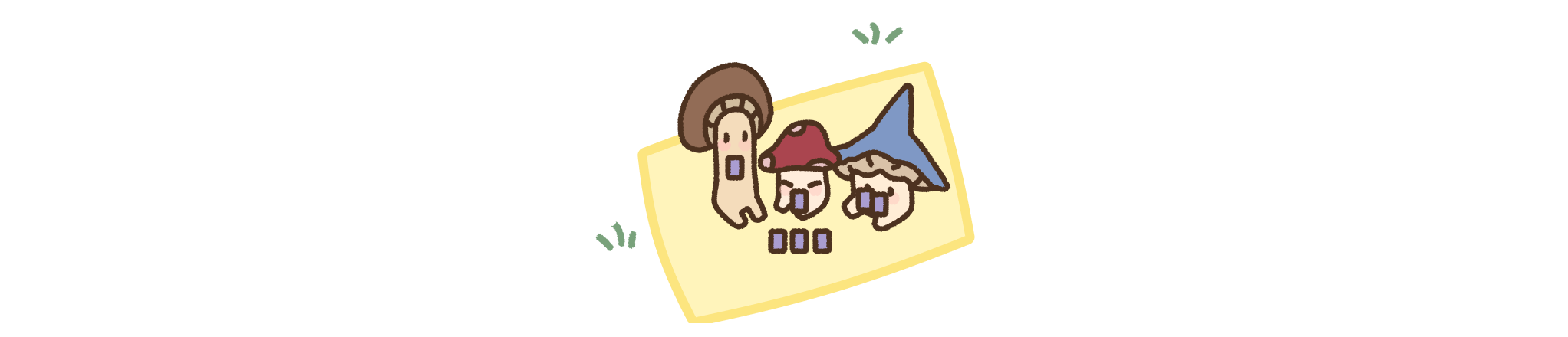 Witch Task characters playing cards while picnicing